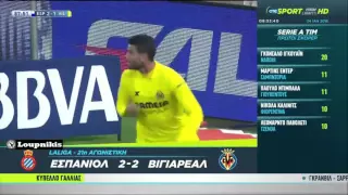 RCD Espanyol vs Villarreal CF  2-2 All Goals and Highlights {23/1/2016}