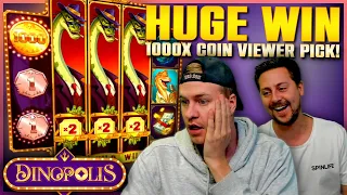 1000x COIN?! - Big Viewer Picks on Dinopolis Slot!