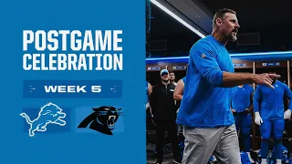 Lions vs. Panthers postgame locker room celebration