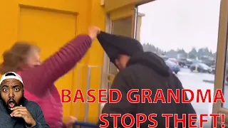 BASED Grandma UNMASKS AND STOPS SHOPLIFTER Trying To STEAL From Walmart