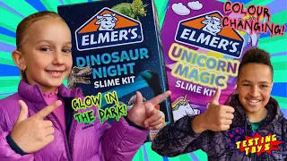 We play with STICKY ICKY SLIME! UNICORN MAGIC COLOUR CHANGING & GLOW IN THE DARK and Testingtoys.com