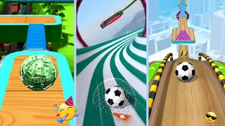 ⚽️Sky Rolling Ball 3D VS Racing Ball Master 3D VS Going Balls-SpeedRun All Level ⚽️🦊⚽️255