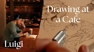 Art Cafe drawing with Luigi