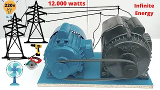 how to generate infinit free energy with two ac motors