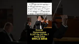 Dvorak B.178 Op.101 Humoresque No.7 德弗札克 幽默曲 作品178 作品101 ドヴォルザーク ユーモレスク Score Sheet 譜【Kero】#shorts