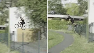 BMX Rider Front Flips After Landing On Fence