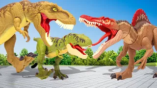 Spinosaurus VS Indominus Rex and T-rex Green 🦖Deep dialogue in the field |Jurassic world Stop Motion