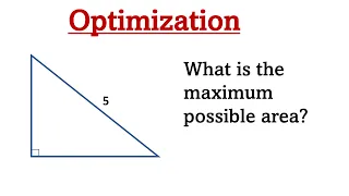Optimization- Maximum Area of Right Triangle with constant Hypotenuse.