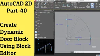 #40 AutoCAD Tutorial- Create Dynamic Door Block Using Block Editor Command