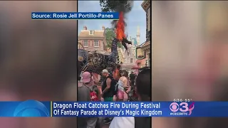 Dragon Float Catches Fire During Festival At Disney's Magic Kingdom