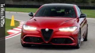 2024 Alfa Romeo Giulia Quadrifoglio | Rosso Etna | Driving, Interior, Exterior (US Spec)