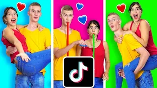 PROVOCĂRI VIRALE PE TIKTOK PENTRU CUPLURI || Trucuri nostime de pe TikTok, de la 123 GO! CHALLENGE