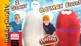 2 Giant BAYMAX Surprise Eggs with Epic Toys Inside