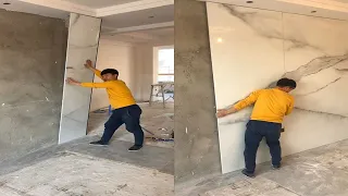 Young Man with great tiling skills -Great tiling skills -Great technique in construction PART 36