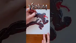 🔥😲 Venom drawing using paints ✍️🎨🎥 #venom #drawing #paints #painting