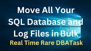 How To Move All Users MDF and LDF files At Once In MS SQL SERVER | Real Time Rare Task For DBAs