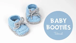How To Crochet Cute And Easy Baby Booties/ Baby Sneakers | Croby Patterns