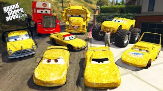 GTA 5 - Stealing GOLDEN MCQUEEN CARS with Franklin! (Real Life Cars #141)