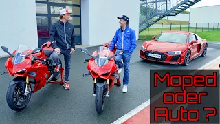 Ducati Panigale V4 S // Audi R8 Coupé V10 performance RWD // Tim Schrick // Peter Gülpen