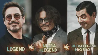 Robert Downey Jr Vs Johnny Depp Vs Mr. Bean Whatsapp Status | Legends Vs Ultra Legends | Awards