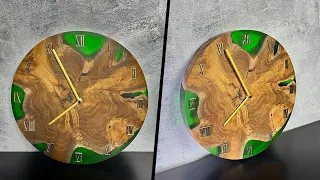 Epoxy Resin Wood Wall Clock - Resin Art