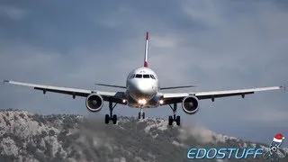 Strong Crosswind Landing - Austrian Airlines - Airbus A319 - SPU/LDSP Split airport