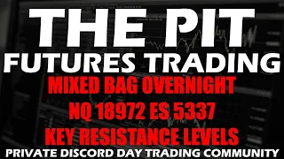 Mixed Bag - NQ 18972 ES 5337 Key Resistance Levels - Premarket Trade Plan - The Pit Futures Trading