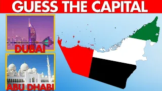 Guess The Capital From The Map - HARD LEVEL | COUNTRY CAPITAL QUIZ