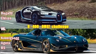 1360hp Koenigsegg Agera destroys 1500hp Bugatti Chiron in 0-400-0 challenge!!!
