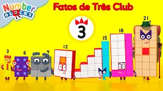 Clube Três 🟡| Desenhos Matemáticos - 123 | Numberblocks em português