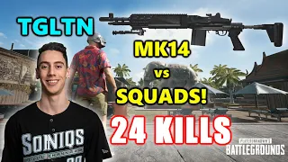 TGLTN - 24 KILLS - MK14 vs SQUADS - PUBG