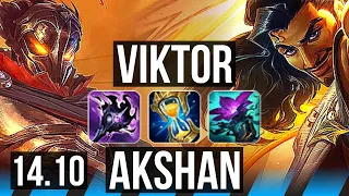 VIKTOR vs AKSHAN (MID) | 63k DMG, 7 solo kills, Legendary, 22/5/12 | EUW Diamond | 14.10