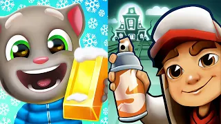 Subway Surfers : Haunted Hood 2023 vs Talking Tom Gold Run