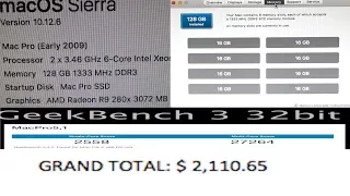 Maxing out a 2009 Mac Pro for $2,110.65 in 2017, 12 core cpu with 128gb Ram!
