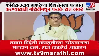Raj Thackeray | काँग्रेस-ठाकरेंच्या शिवसेनेला मतदान करण्यासाठी मशिदींमधून फतवे-राज ठाकरे