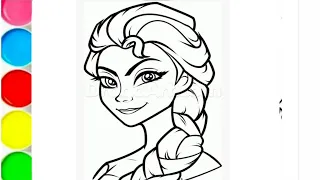 How to draw Elsa from Frozen, Disney princess drawing, super easy drawings, Elsa Frozen 2 princess