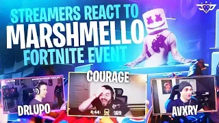 STREAMERS LIVE REACT TO THE MARSHMELLO EVENT! (Fortnite: Battle Royale)