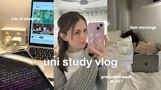 Uni Diaries: productive study vlog! a week at uni, 5am mornings, stress & going to class🎧