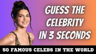 Can You Guess The Celebrity In 3 Seconds ! | Easy Edition | 50 Famous Celebrities | Exotic Quiz |