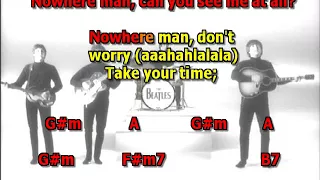 Nowhere Man Beatles best karaoke instrumental lyrics chords cover