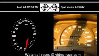 Audi A3 8V 2.0 TDI VS. Opel Vectra A 2.0 8V - Acceleration 0-100km/h