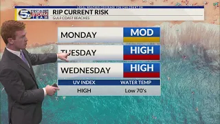 Warm and Humid, Increasing Rip Current Risk along the Gulf Coast: Sunday Evening Forecast 5/5/2024