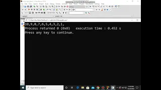 Using for Loop Display 10 Integers in descending Order