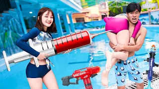 BEST PRANKS AND FUNNY BAD GIRL PRANKS BATTLE | Good Girl Nerf Guns Funny Situations - VTL Nerf War