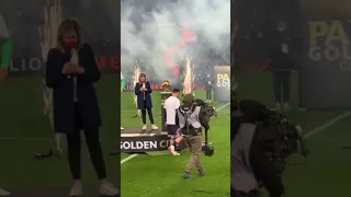 Lionel Messi presented his Ballon d'or at the Parc des Princes