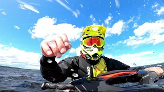 Sea-Doo RXT-X 300 first time riding on waves at lake Näsijärvi in Finland