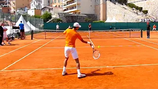 Novak Djokovic Forehand Slow Motion in Court Level View