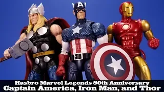 Marvel Legends Captain America, Thor, Iron Man 80th Anniversary Alex Ross Action Figure Review