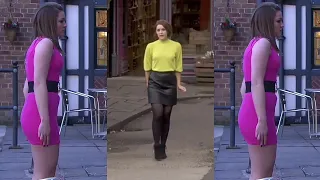 Anna Passey Leather Skirt, Tights And Tight Dress HD Video