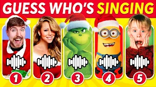 🔊 Guess Who's SINGING...! 🎅🎵 CHRISTMAS Edition 🎄 | Mariah Carey, Wednesday, Elsa, Mario, MrBeast